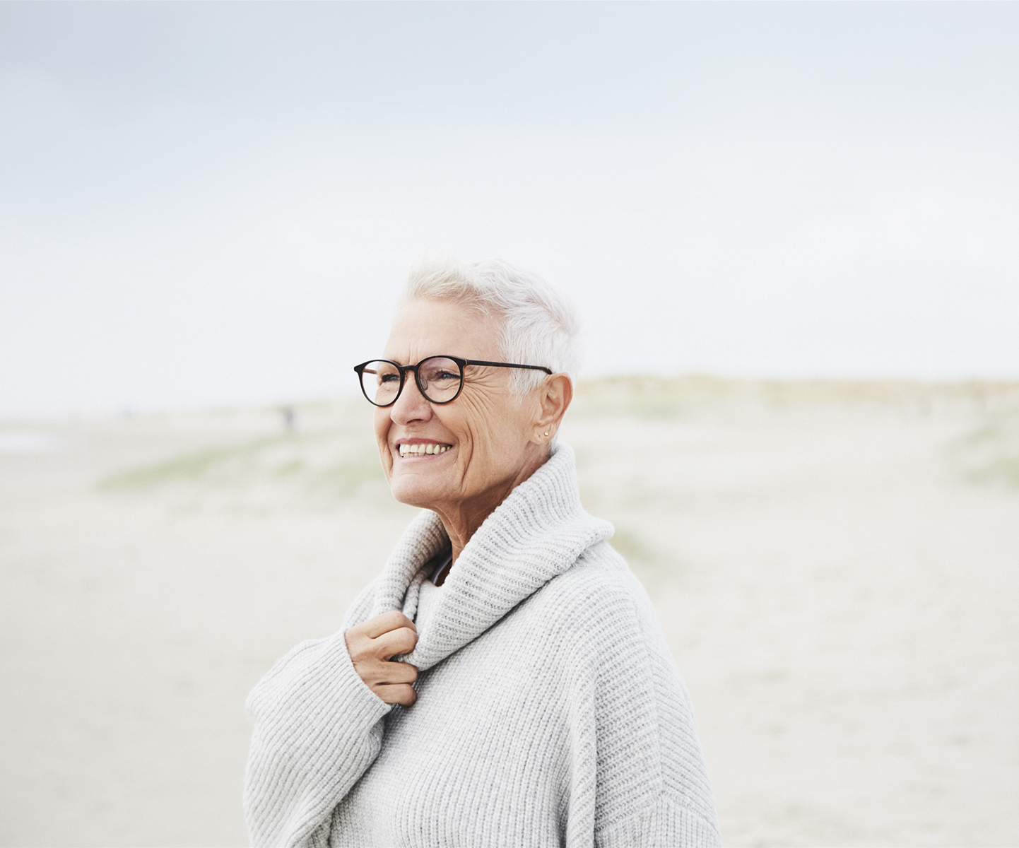 Older woman on a beach